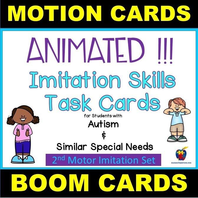 Imitation Skills boom cards tpt cover